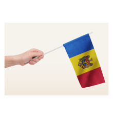 Drapel textil mic Republica Moldova 14x20cm, 110g/m2, poliester