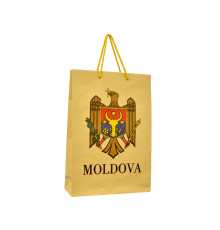 00720 Пакет подарочный, крафт "Герб Молдовы" 360*250*90 (20)