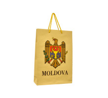 00720 Пакет подарочный, крафт "Герб Молдовы" 360*250*90 (20)