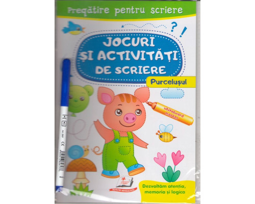 Jocuri si activ. de scriere. Caiet refolosibil+marcher. Purcelus. N*3103