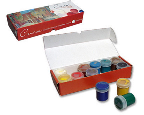 Гуашь 12 цв.,*40ml, Сонет 3641064