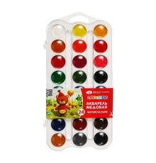 Acuarela 24 cul., pe baza de miere, plastic alb,Цветик 2742190 (28)