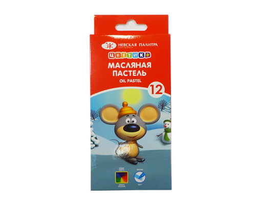 Пастель маслянная, картон, 12цв., Цветик 7041969