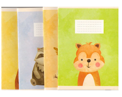 Тетрадь евро 24 листов, частая косая линия, картон. обложка, M*1728 (10/200)