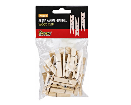 Набор прищепок деревянных 35мм. 25шт. BR-906 (50/200)