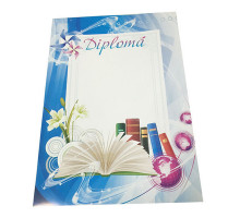 Diploma absolvent de gimnaziu cu carti si flori N-011 (rom)