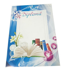 Diploma absolvent de gimnaziu cu carti si flori N-011 (rom)