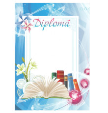 Diploma absolvent de gimnaziu cu carti si flori N-011 (rom)