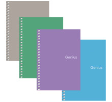 Caiet A6 80file matem., cu spiră, plastic, Genius A6-080-6807K (4/160)