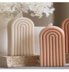 Lumanare parfumată Semisferă cu dungi 14х8х4cm (diverse culori și arome) SA24