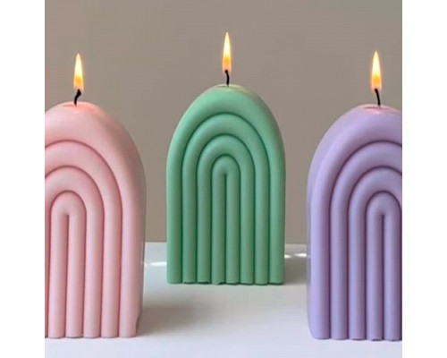 Lumanare parfumată Semisferă cu dungi 12.5х14х8cm (diverse culori și arome) SA25