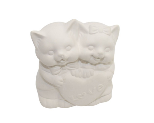 Гипсовая копилка " Кошки с сердечком "