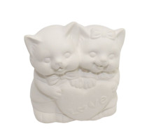 Pusculita din gips "Pereche de pisici cu inima"