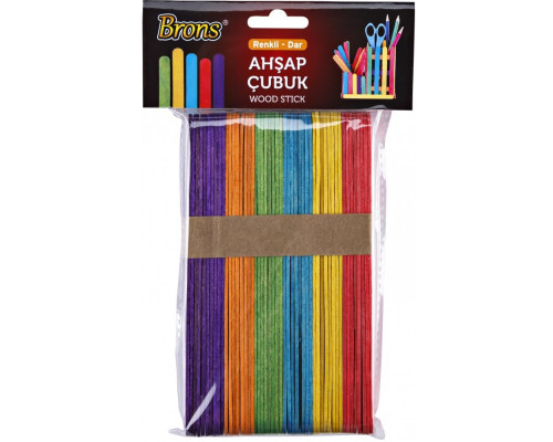 Счетные палочки, плоские, дерево, 115*8 mm. 6цветов, 50 шт, BR-902 (50/100)