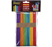 Bețisoare de numărat, plate, lemn, 115*8 mm. 6culori, 50 buc, BR-902 (50/100)