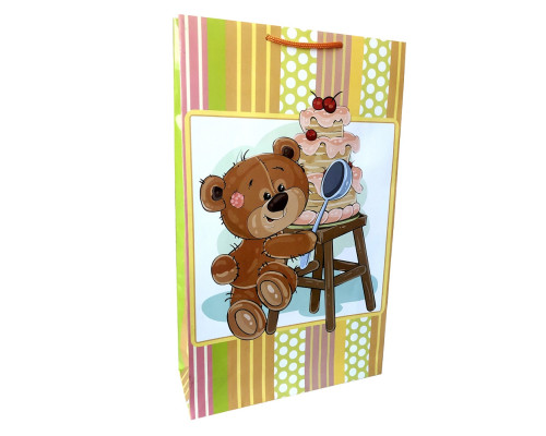 Пакет подарочный детский, ламинированный, 24,5x41х9см, 170г/м2 W3d (10)