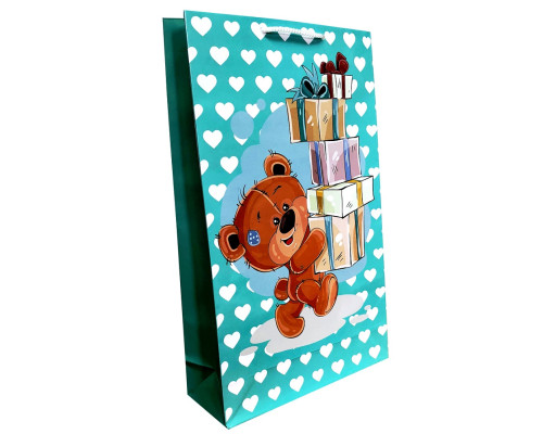 Pachet pentru cadou/ copii, laminat 24,5x41х9cm, 170g/m2 W3d (10)