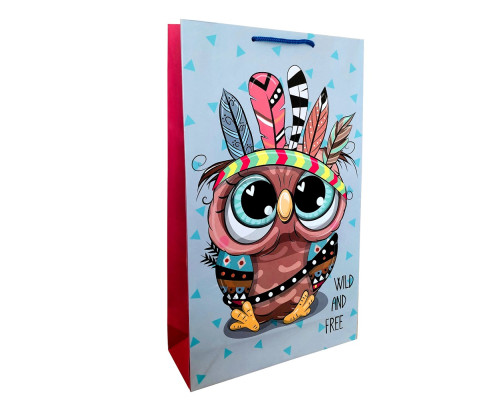 Пакет подарочный детский, ламинированный, 24,5x41х9см, 170г/м2 W3d (10)