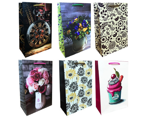 Пакет подарочный, ламинированный, 15x23x8см, 150г/м2 TM (10)