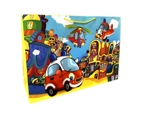 Пакет подарочный детский, ламинированный, 50x35х15см, 200г/м2 W7d (10)