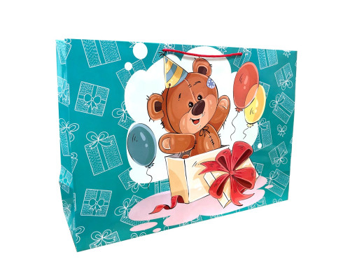 Пакет подарочный детский, ламинированный, 50x35х15см, 200г/м2 W7d (10)