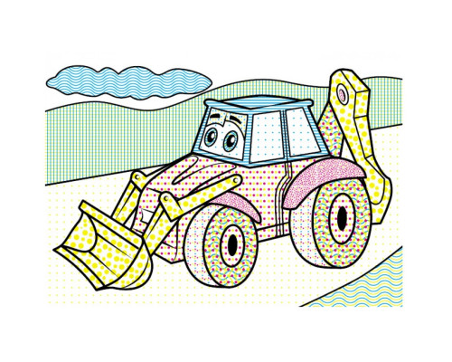 Водные раскраски. Трактор с ковшом. N*3349