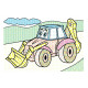 Водные раскраски. Трактор с ковшом. N*3349