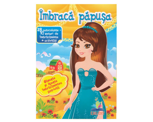 Imbraca papusa-7. 28autocolante=10seturi de imbracaminte+activitati. N*6012