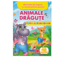 Formeaza imaginea. Animale dragute. 48 autocolante N*7774