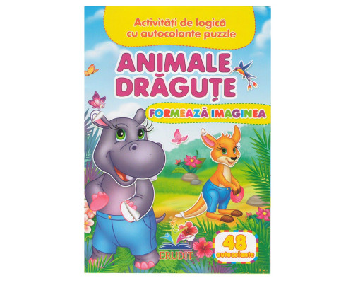 Formeaza imaginea. Animale dragute. 48 autocolante N*7774