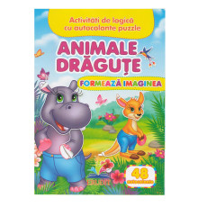 Formeaza imaginea. Animale dragute. 48 autocolante N*7774