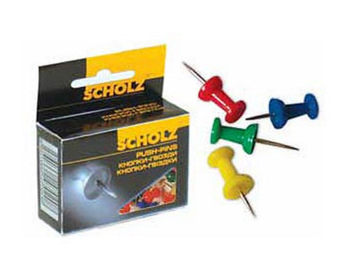 Кнопки-гвозди, цветные, для пробк. доски 30шт. Scholz 4841 (10/500)