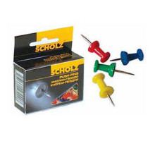 Кнопки-гвозди, цветные, для пробк. доски 30шт. Scholz 4841 (10/500)