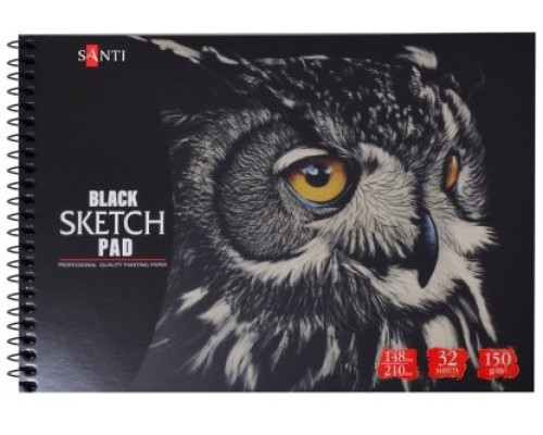 Альбом с черной бумагой A5, 32 листов, 150g/m2, SANTI (5)