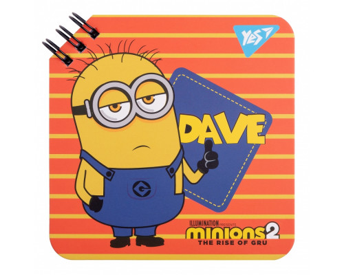 Carnet 110x110mm, 80 coli, spira,"Minions Dave" YES 151753 (30/60) Carnet 110x110mm, 80 coli, spira,"Minions Dave" YES 151753 (30/60)