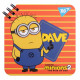 Carnet 110x110mm, 80 coli, spira,"Minions Dave" YES 151753 (30/60)