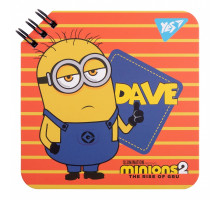 Блокнот 110х110мм, 80л., cпираль, "Minions Dave" YES 151753 (30/60)