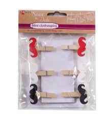 Set cuie din lemn "Усы цветные", 6buc. 740736