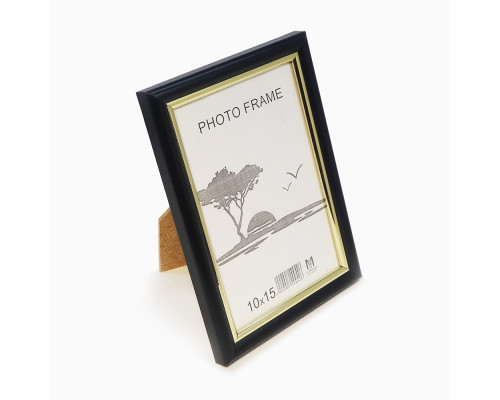 Фоторамка A6 10*15 c ножкой-подставкой черная с золотом 15-01-02 CM*9426