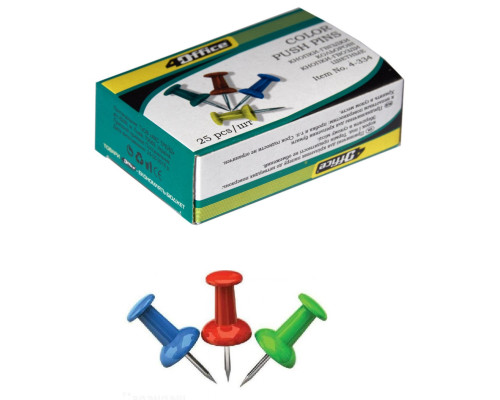 Pioneze colorate pentru tabla 25buc 4Office 4-334 (10/500)