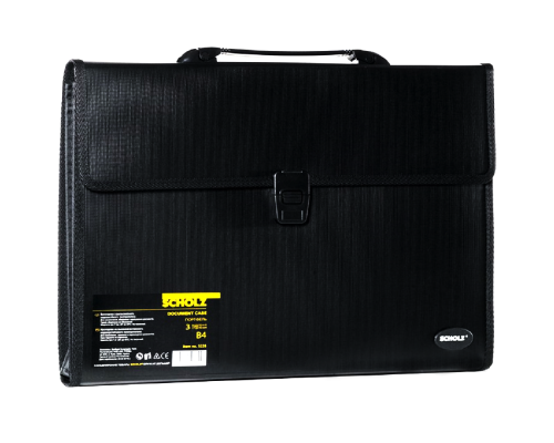Портфель B4 3 отделения черный Scholz 5226 (10)