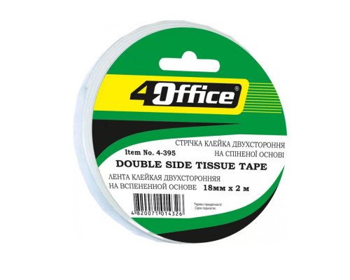 Banda adeziva dubla, pe bază de spumă, 18mm*2m 4OFFICE 4-395 (8/96)