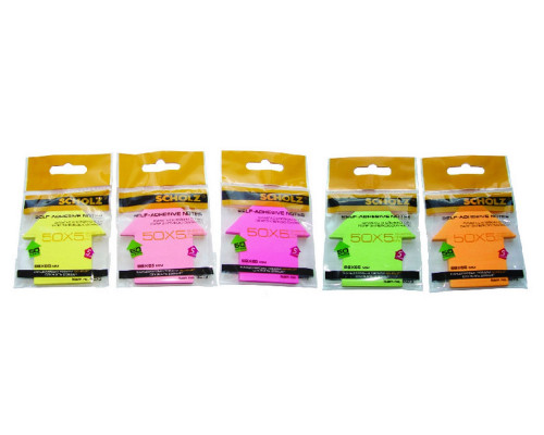 Бумага для заметок с липким слоем "Стрелка" 73x67mm цв. в асс. 50л. 8073 SOZ (6/48)