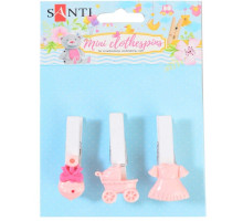 Set de clame decorative "Pretty girl", 4,5cm, 3buc. Santi 742505