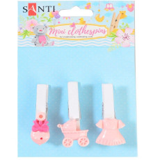 Set de clame decorative "Pretty girl", 4,5cm, 3buc. Santi 742505
