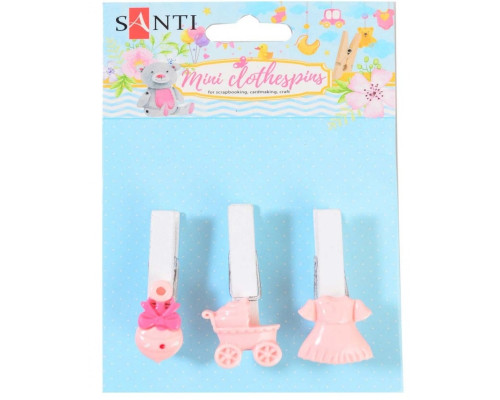 Set de clame decorative "Pretty girl", 4,5cm, 3buc. Santi 742505