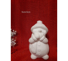 Figurina din gips "Omulet de zapada" cu minele la gura