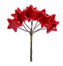 Звездочка декоративная 37мм, 9шт, красная, глянец, YES 974152 (96)