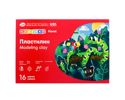 Пластилин Цветик 16цв. 240г. 32411674 (10)