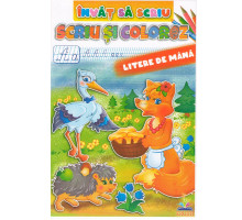 Invat sa scriu A4-Scriu si colorez-Litere de mana N*8026